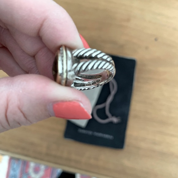 David Yurman 11mm Albion Smoky Quartz Ring - size 5 - Picture 4 of 4